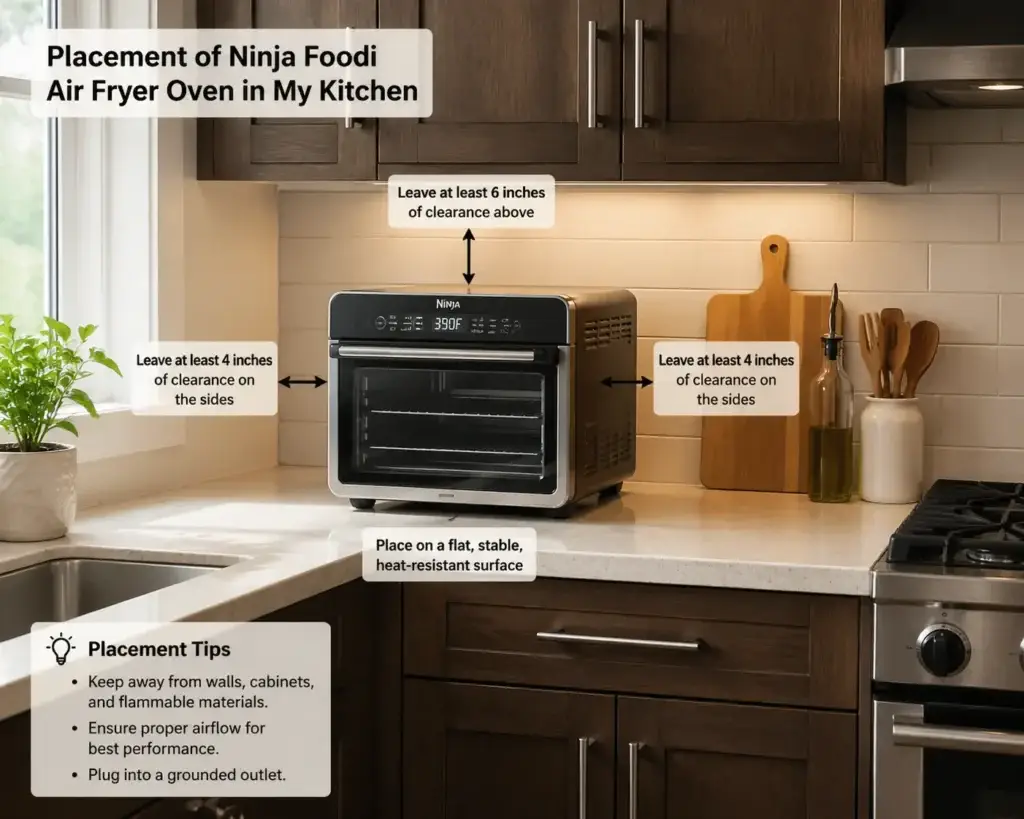 Placement of Ninja Foodi DT251 Air Fryer Oven