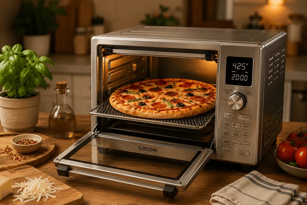 Baking pizza in COSORI air fryer oven