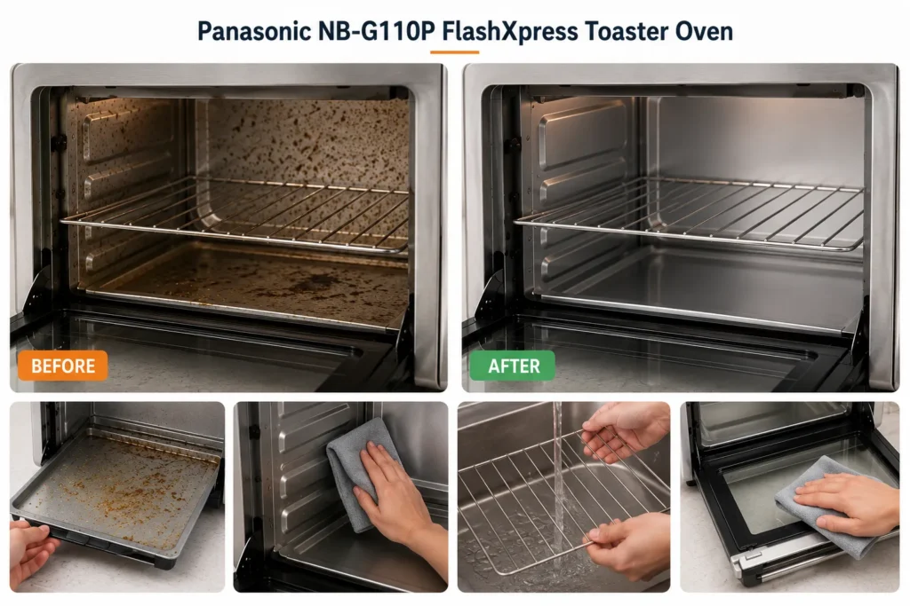 Cleaning of Panasonic NB-G110P FlashXpress Toaster Oven