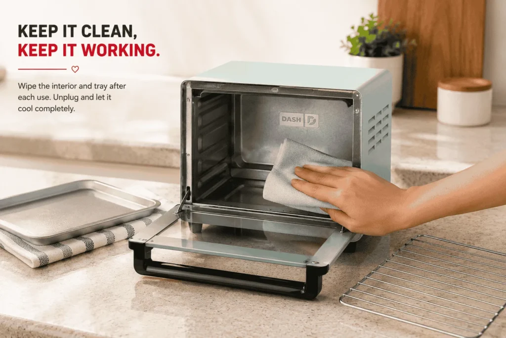 Cleaning way of Dash Mini Toaster Oven