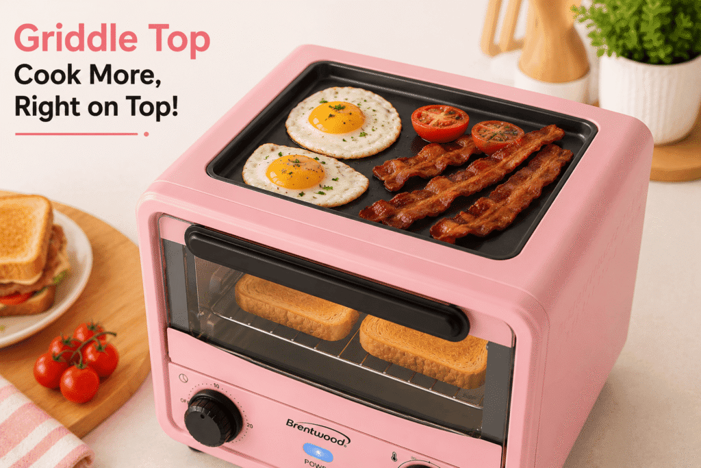Griddle top of Brentwood 3-Liter Toaster Oven