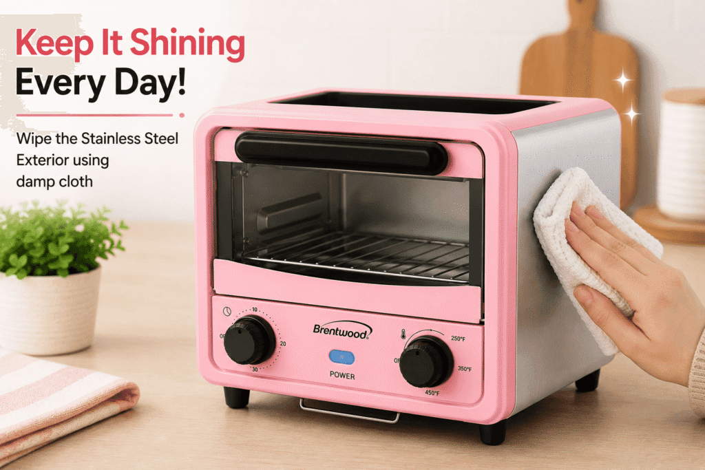 wiping of Brentwood 3-Liter Toaster Oven