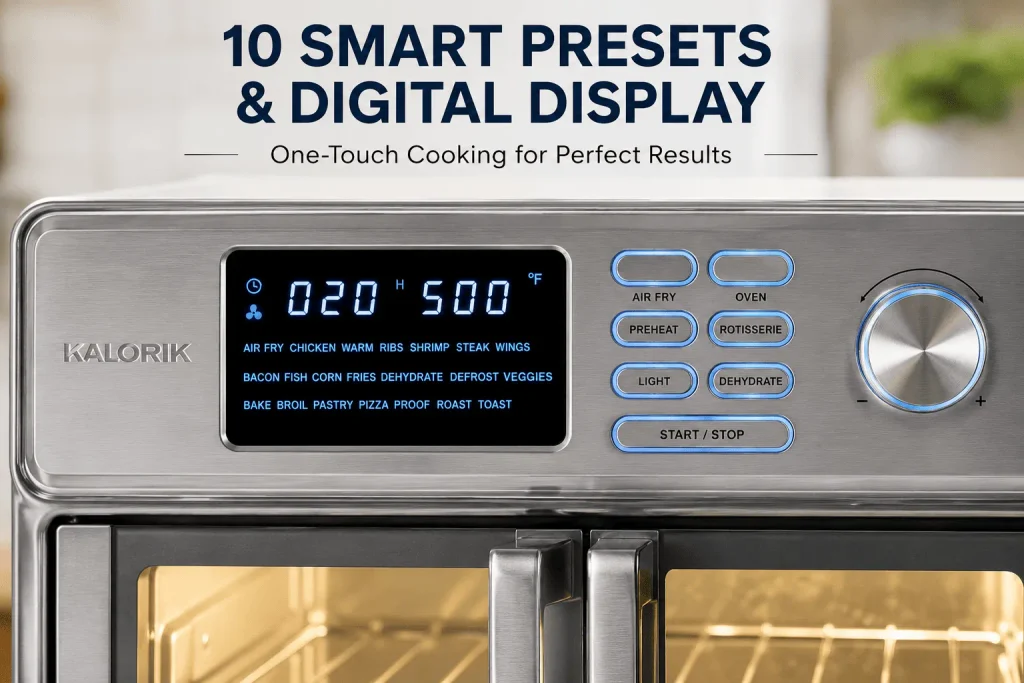 Image show 10 Smart Presets and Digital Display of Kalorik Maxx Air Fryer Oven 