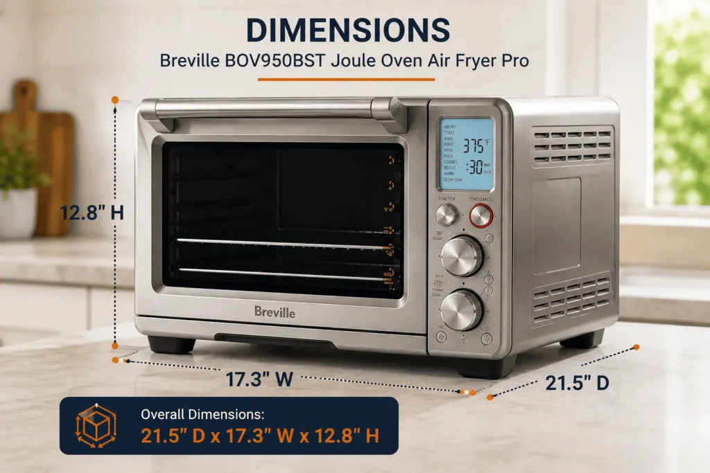 Dimension of Breville Joule Smart Countertop Oven Air Fryer Pro