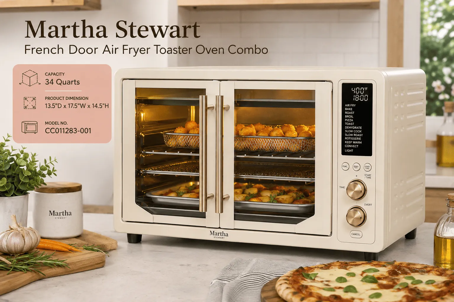 Martha Stewart French Door Air Fryer Toaster Oven Combo