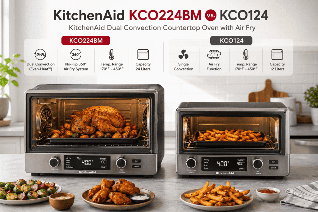 Differences KitchenAid KCO224BM Dual Convection Countertop Oven with Air Fryer