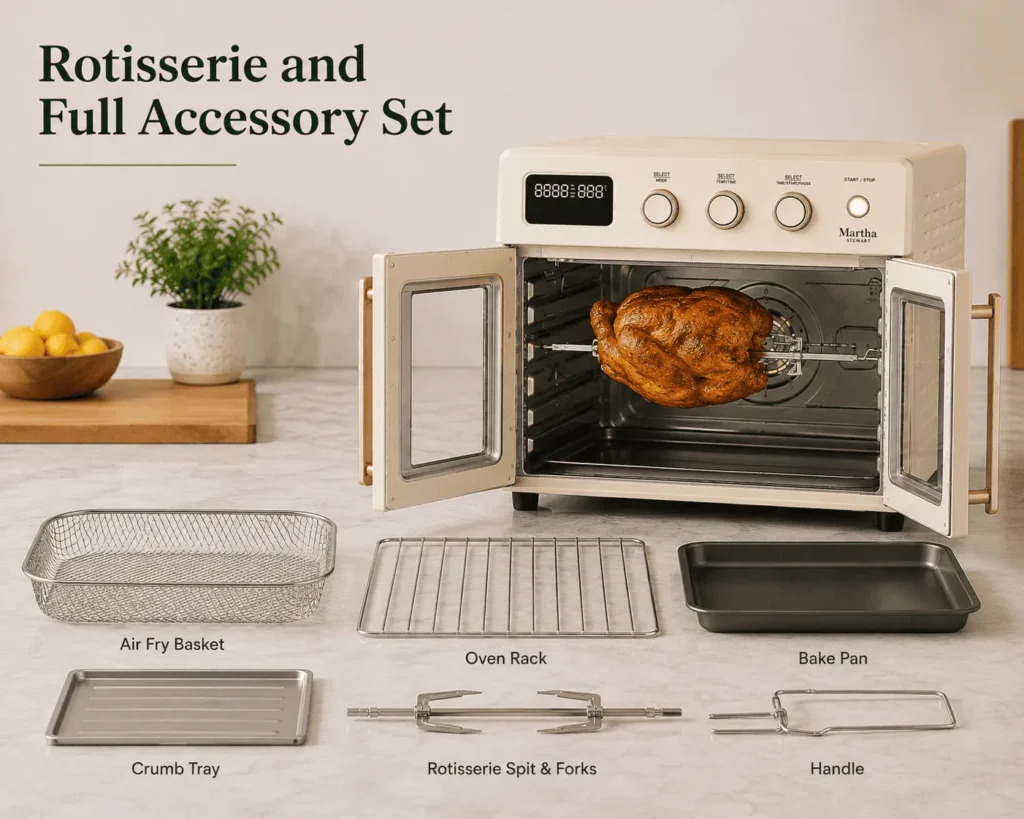 Accessories of Martha Stewart French Door Air Fryer Toaster Oven Combo
