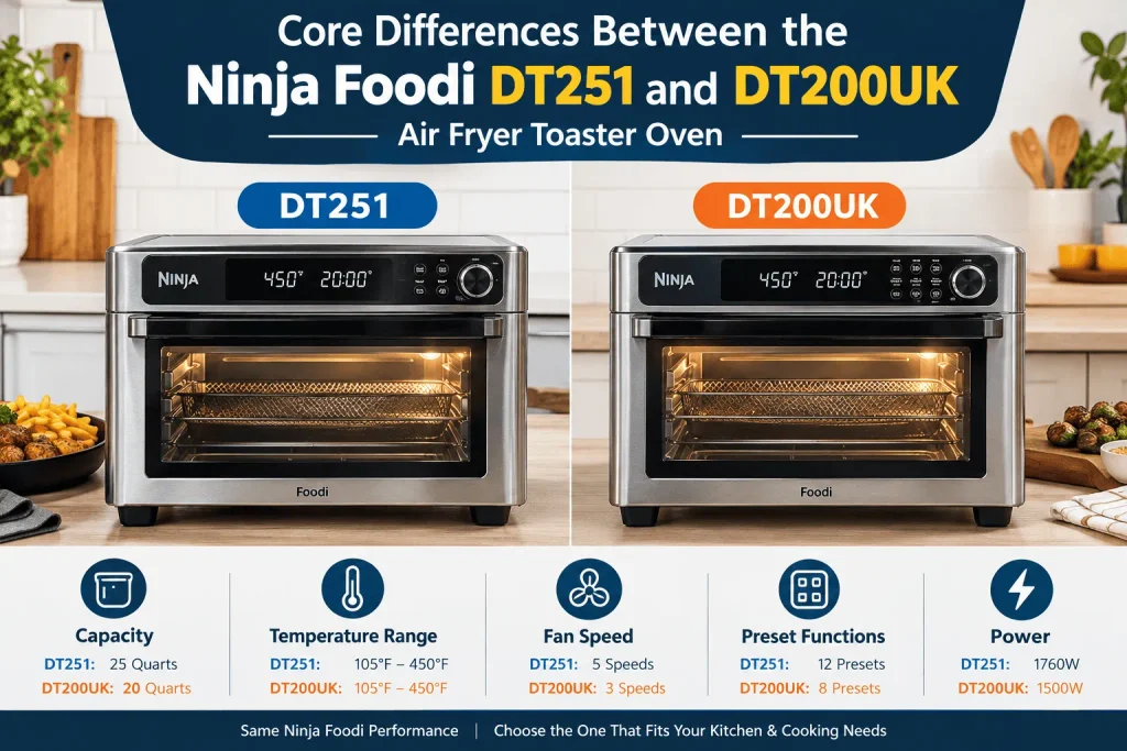 Differences Between the Ninja Foodi DT251 and Ninja Foodi DT200UK