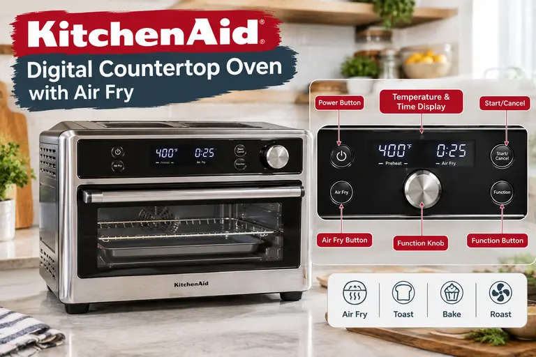 KitchenAid Digital Countertop Oven With Air Fry controls & display